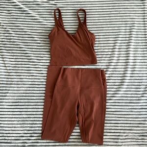 Lululemon align work out top & leggings. Copper color. Top size 4. Bottom size 2